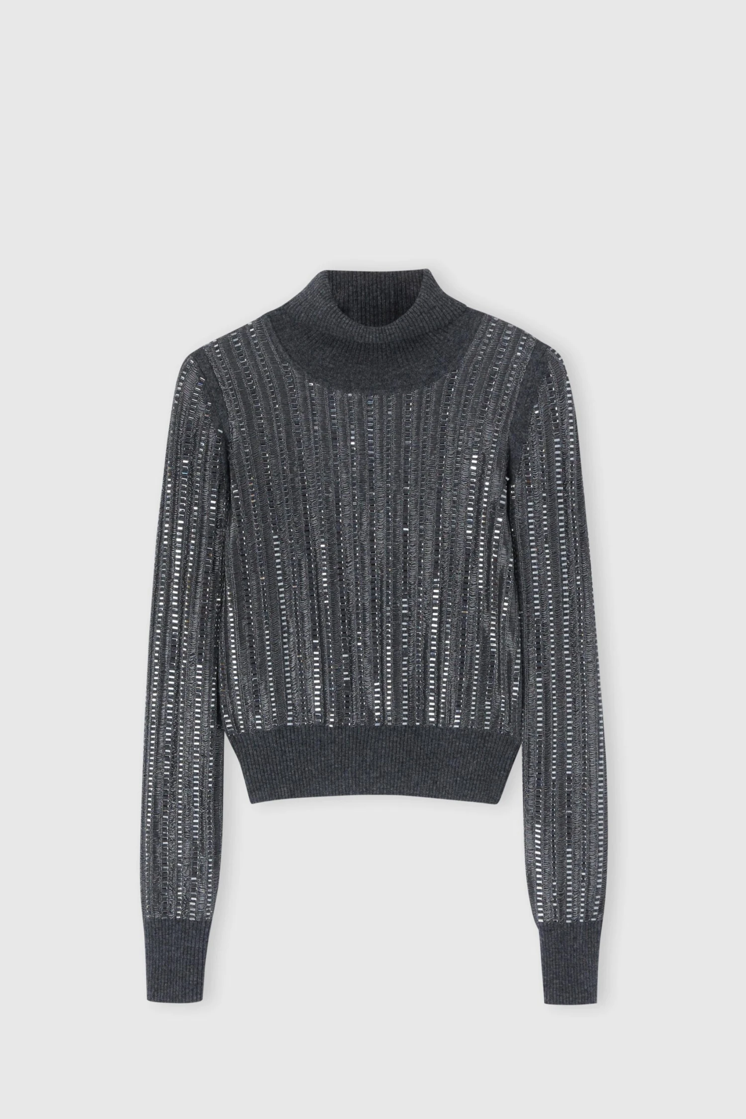 ERMANNO SCERVINO Wool And Cashmere Blend Sweater With Hand-applied Baguette Crystals 3 ERMANNO SCERVINO Wool And Cashmere Blend Sweater With Hand-applied Baguette Crystals