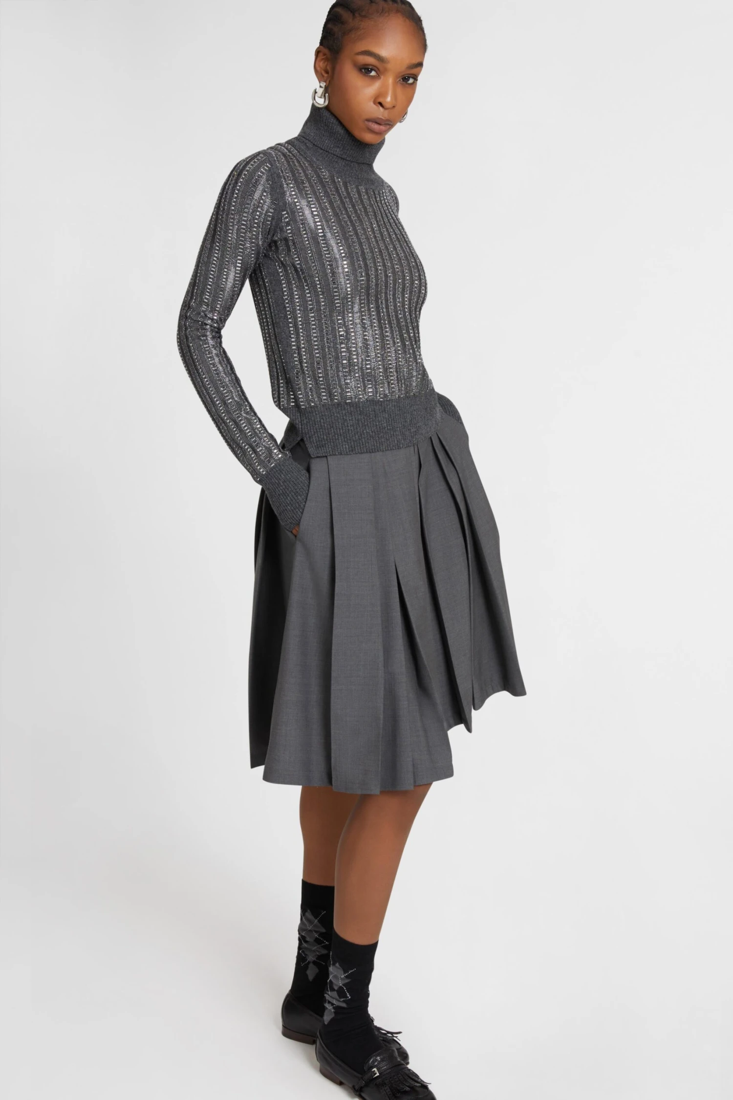 ERMANNO SCERVINO Wool And Cashmere Blend Sweater With Hand-applied Baguette Crystals 5 ERMANNO SCERVINO Wool And Cashmere Blend Sweater With Hand-applied Baguette Crystals - Image 3