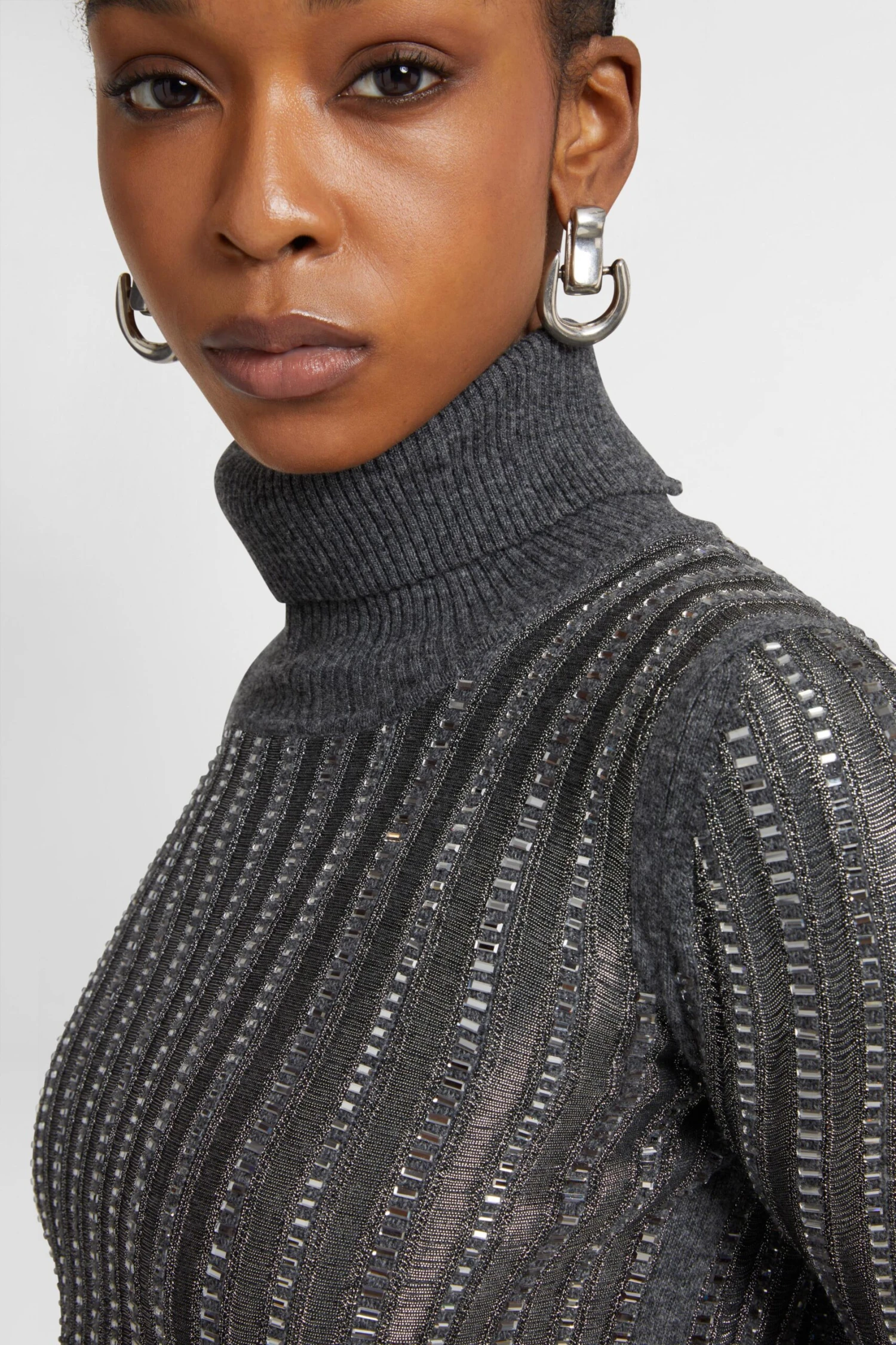 ERMANNO SCERVINO Wool And Cashmere Blend Sweater With Hand-applied Baguette Crystals 6 ERMANNO SCERVINO Wool And Cashmere Blend Sweater With Hand-applied Baguette Crystals - Image 4