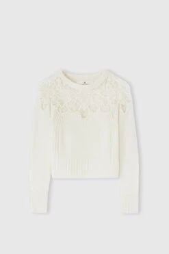 ERMANNO SCERVINO Pure Cashmere Sweater With Rebrode Lace