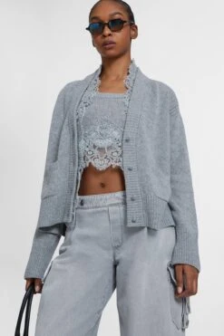 ERMANNO SCERVINO Pure Cashmere Cardigan With Rebrode Lace And V-neck -Angelina Store D475N304APKFX M2921 03 731c67aa 3a3a 4c12 a7ac 73f196a81769