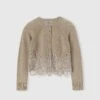 ERMANNO SCERVINO Cropped Cardigan In Pure Cashmere With Mandarin Collar And Rebrode Lace -Angelina Store D475N314APPYU M1507 01 9d115493 6339 4271 8e90 4dfd6492899d