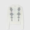 ERMANNO SCERVINO Virgin Wool Blend Cardigan With Argyle Motif With A Devoured Effect -Angelina Store D475N317FYJ B4706 01