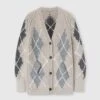 ERMANNO SCERVINO Alpaca, Mohair And Cashmere Blend Cardigan With Argyle Motif -Angelina Store D475N318RUIU D4722 01 140c4979 e09c 4a79 93d2 c868cfcd9d78