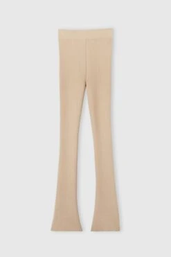 ERMANNO SCERVINO Nude Viscose Blend Leggings With Vertical Rib Pattern