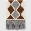 ERMANNO SCERVINO Cashmere Scarf With Argyle Motif In Shades Of Grey And Brown -Angelina Store D475R308KYM D4720 01 cb91aa09 d9dc 4ac5 aefb 55ac11c8b449
