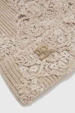 ERMANNO SCERVINO Pure Cashmere Hat With Embroidered Logo And Rebrode Lace -Angelina Store D475V301APHCW M1507 03 99a93a03 42f6 4f04 a4ae 76ba737f8f9c
