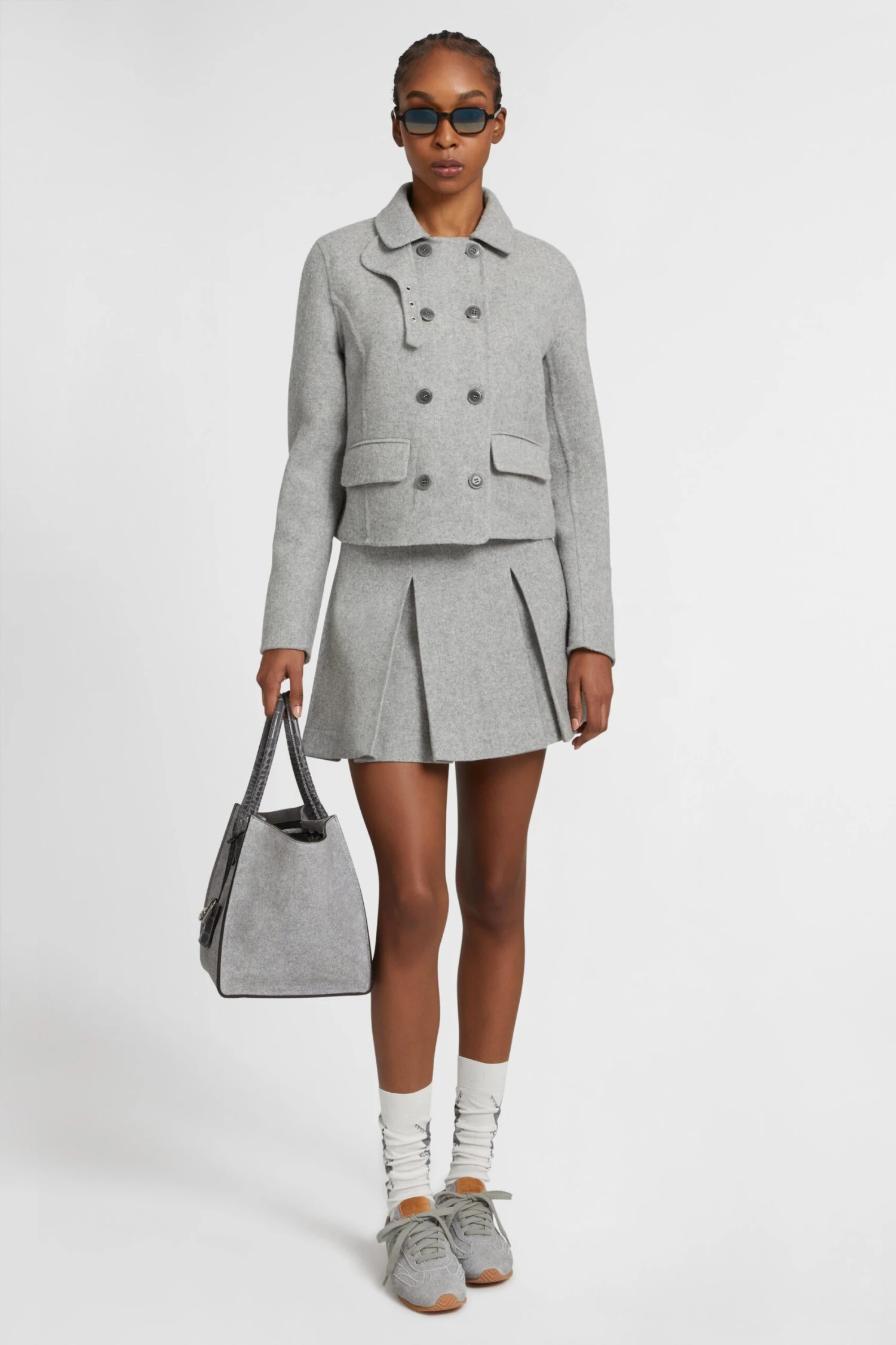 ERMANNO SCERVINO Short Double-breasted Coat In Virgin Wool Blend With Adjustable Collar 6 ERMANNO SCERVINO Short Double-breasted Coat In Virgin Wool Blend With Adjustable Collar - Image 4