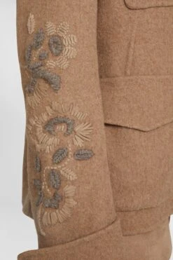 ERMANNO SCERVINO Wool Blend Coat With Raised Floral Embroidery -Angelina Store D476I337RTQZ M4710 04 befc6f41 a86c 4ae2 bc0f 7f3336883f40