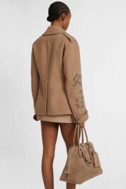 ERMANNO SCERVINO Wool Blend Coat With Raised Floral Embroidery -Angelina Store D476I337RTQZ M4710 05 3e301b57 9689 45f1 a257 047f523949a1