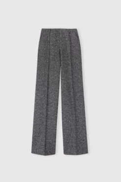 ERMANNO SCERVINO Wool Blend Palazzo Trousers With Herringbone Pattern