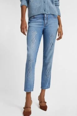 ERMANNO SCERVINO Five-pocket Denim Jeans With Microcrystals -Angelina Store D477P301CTGKW 94037 03 b21c88ed 4b35 4320 af3d 13ca409c4258