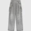 ERMANNO SCERVINO Low-rise Cargo Palazzo Jeans In Grey 2 ERMANNO SCERVINO Low-rise Cargo Palazzo Jeans In Grey -Angelina Store D477P302GFV 44103 01