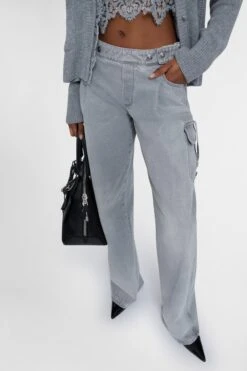 ERMANNO SCERVINO Low-rise Cargo Palazzo Jeans In Grey 14 ERMANNO SCERVINO Low-rise Cargo Palazzo Jeans In Grey -Angelina Store D477P302GFV 44103 03