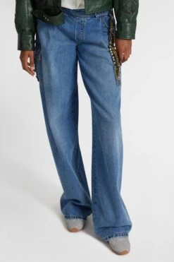 ERMANNO SCERVINO Classic Blue Denim Cargo Palazzo Jeans 9 ERMANNO SCERVINO Classic Blue Denim Cargo Palazzo Jeans -Angelina Store D477P302GKW 94037 03 8b6f70e3 7c6b 4a9f bf8e 86bfafdafa5f