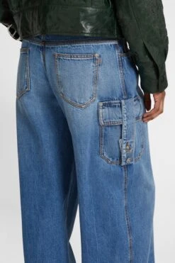 ERMANNO SCERVINO Classic Blue Denim Cargo Palazzo Jeans 10 ERMANNO SCERVINO Classic Blue Denim Cargo Palazzo Jeans -Angelina Store D477P302GKW 94037 04 86f533b8 eb1c 4915 bdb5 eadc2e81f02e