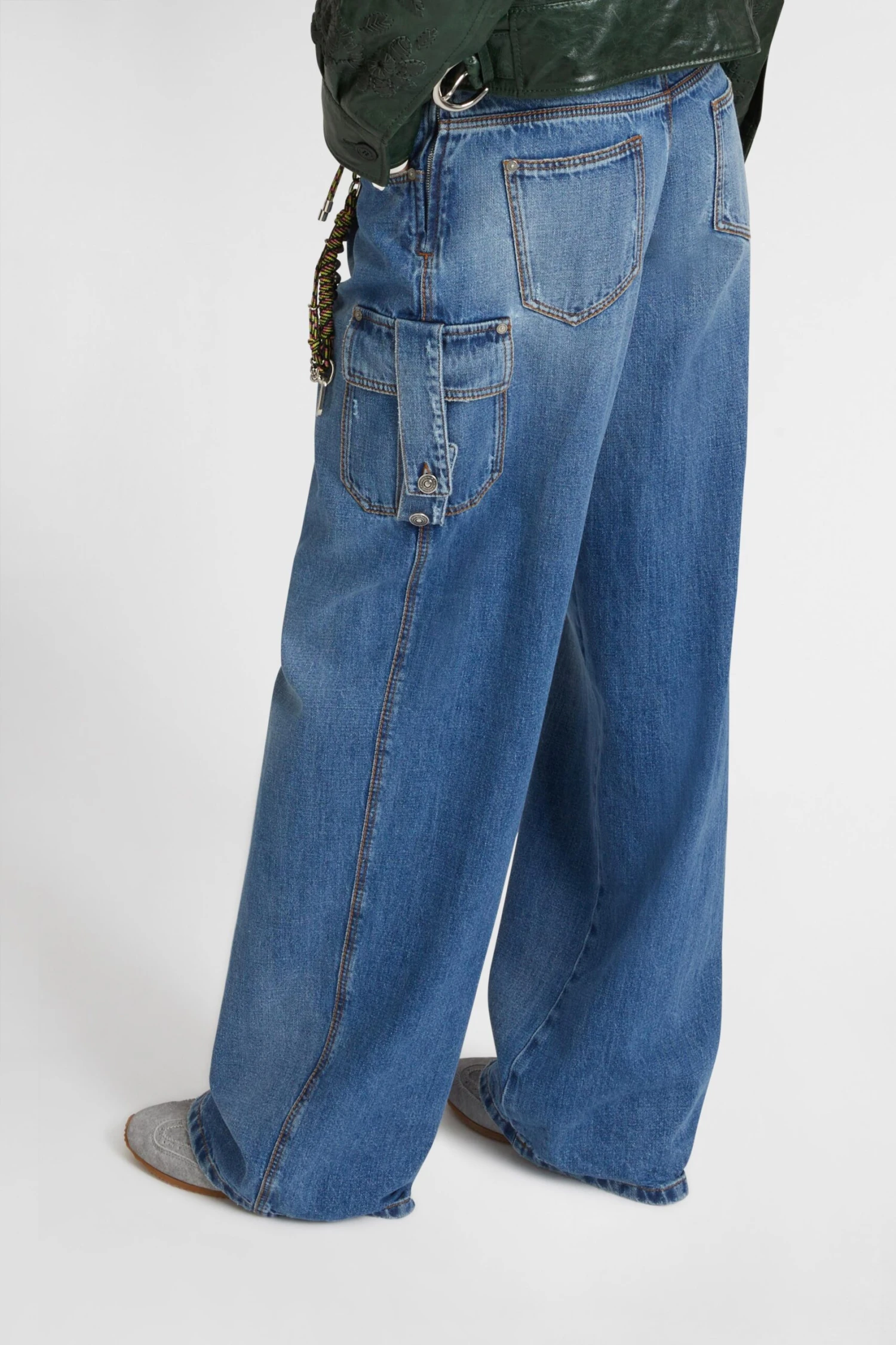 ERMANNO SCERVINO Classic Blue Denim Cargo Palazzo Jeans 7 ERMANNO SCERVINO Classic Blue Denim Cargo Palazzo Jeans - Image 5