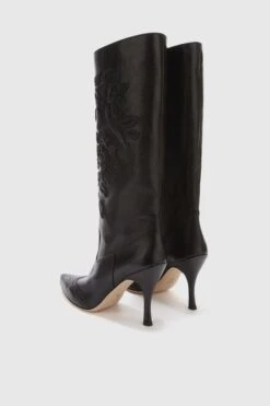 ERMANNO SCERVINO Vintage Dark Green Nappa Leather Boot With Handmade Leather Embroidery -Angelina Store D478Z321RGJP 95708 04