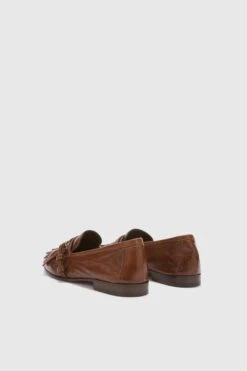 ERMANNO SCERVINO Vintage Brown Nappa College Loafer With Brogue Fringes And Strap -Angelina Store D478Z390GJP 91228 04 3c704d81 1e86 4c0e 9288 4127136bf119